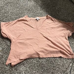 Beyond Yoga Pink Boxy Crop Short Sleeve Tee